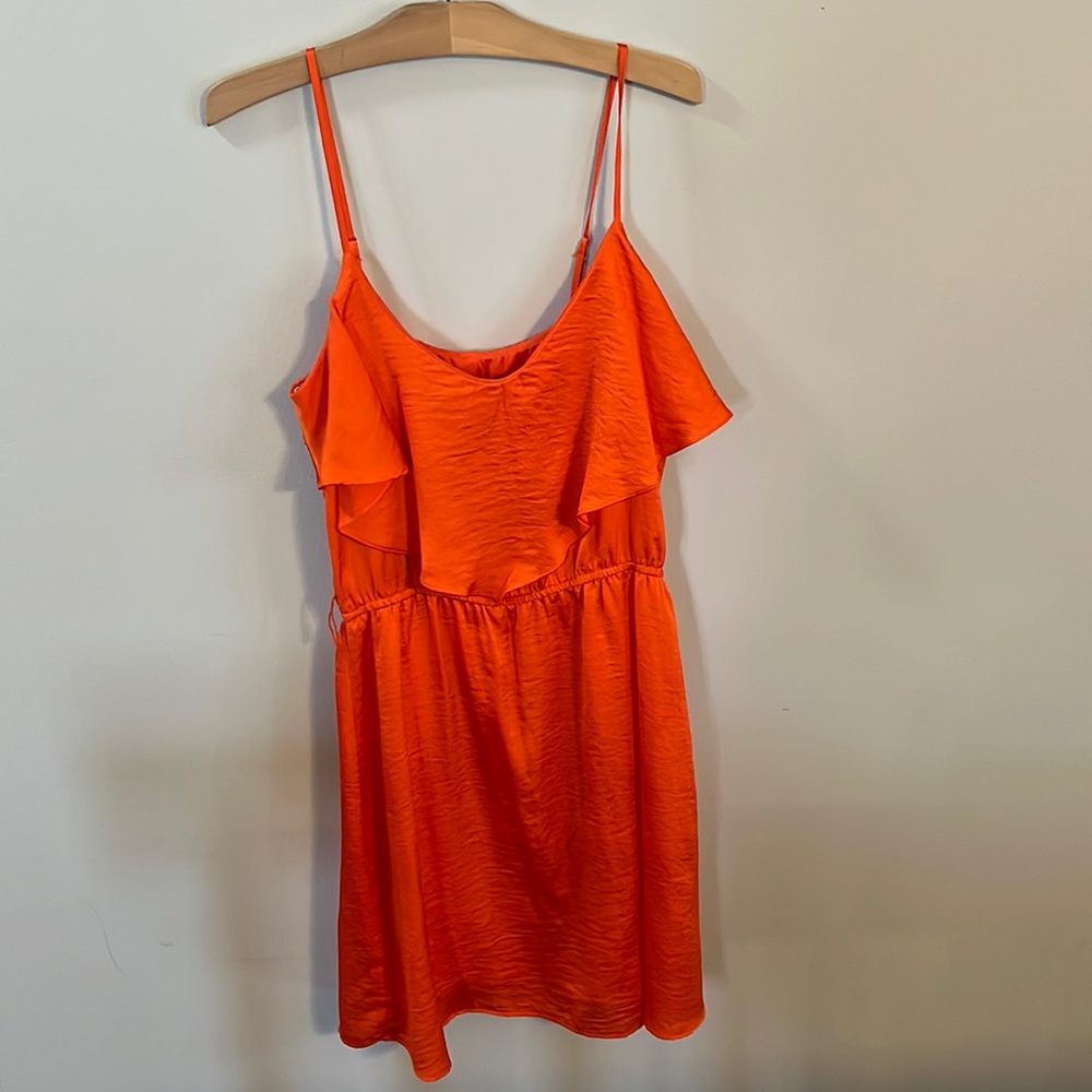 Bisou Bisou - Orange Spaghetti Strap Dress - Size 10